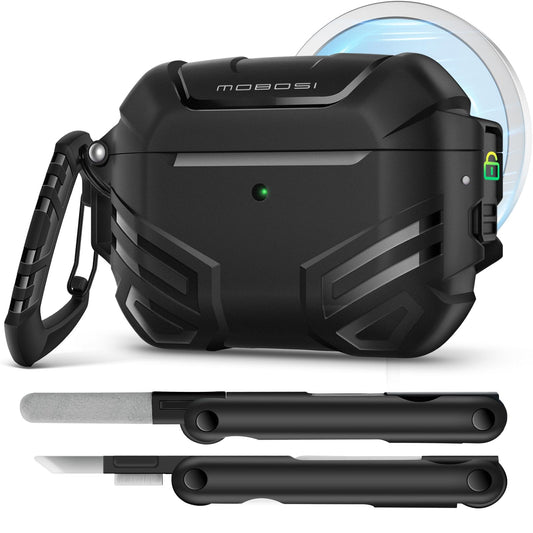 AirPods Pro 2 Case – Shockproof Protective Cover with Lock, Keychain & Cleaner Kit