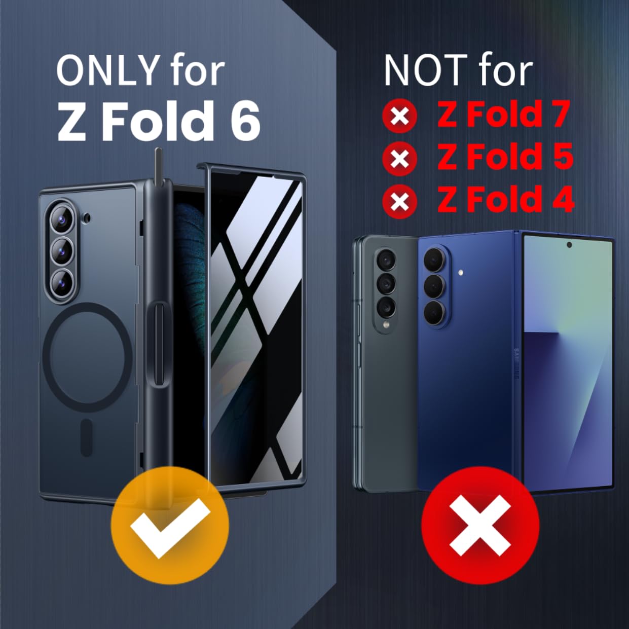 Samsung Galaxy Z Fold6 Full Body Case – Shockproof with Privacy Screen, Hinge Protection & Stand