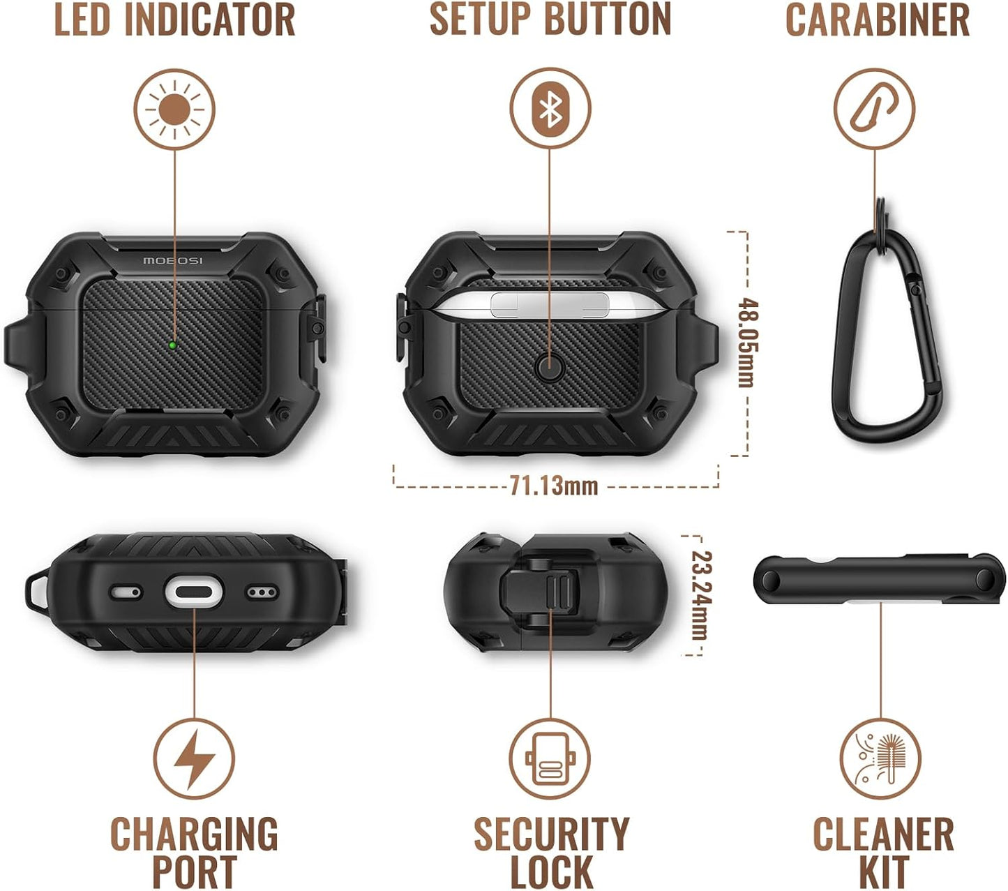 MOBOSI for AirPod Pro Case with Cleaner Kit