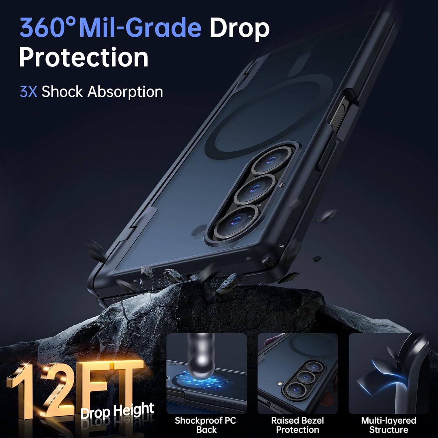 MOBOSI Z Fold 6 Case with Anti-Peep Front Screen Protector