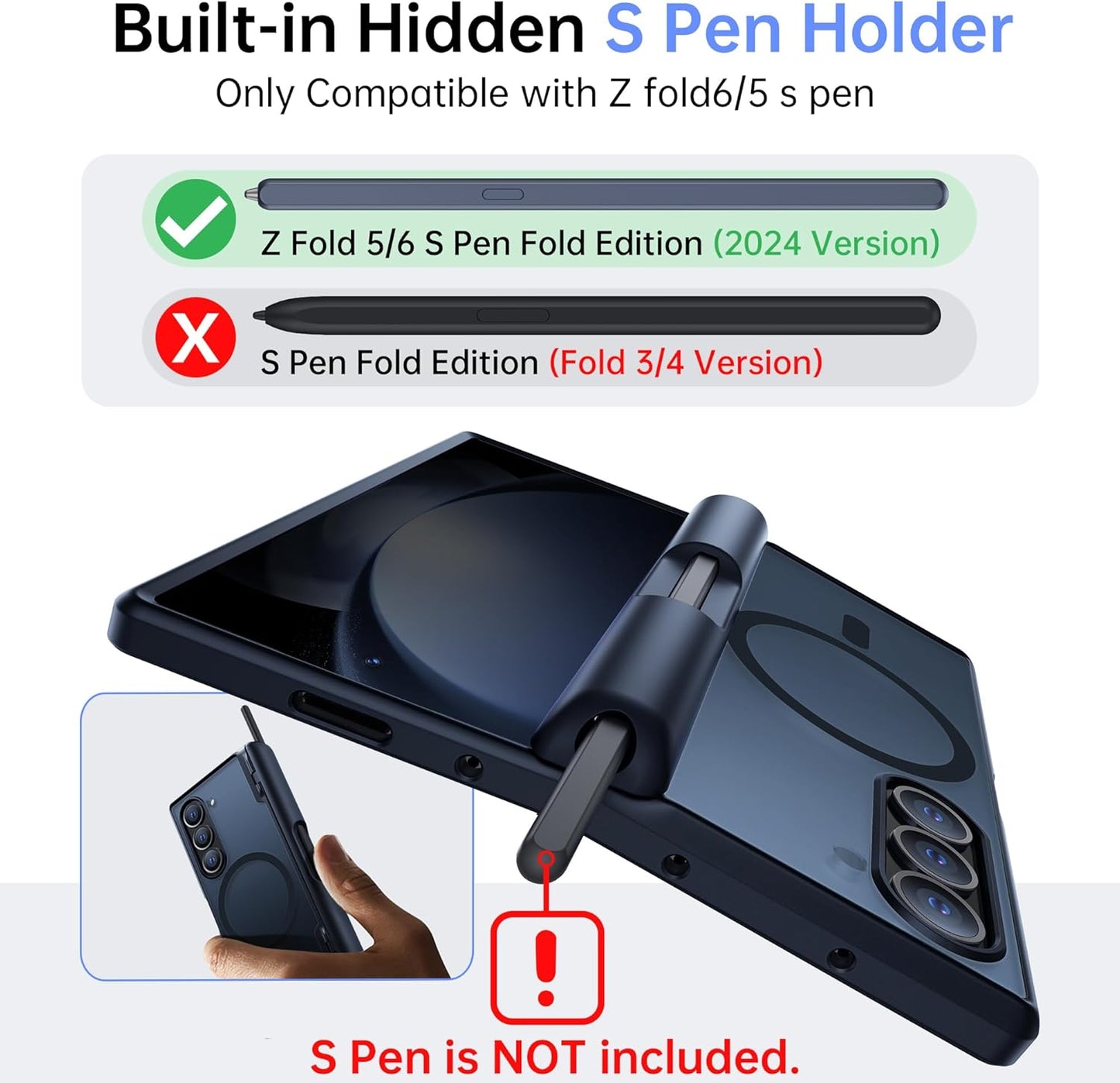 MOBOSI Z Fold 6 Case with Anti-Peep Front Screen Protector