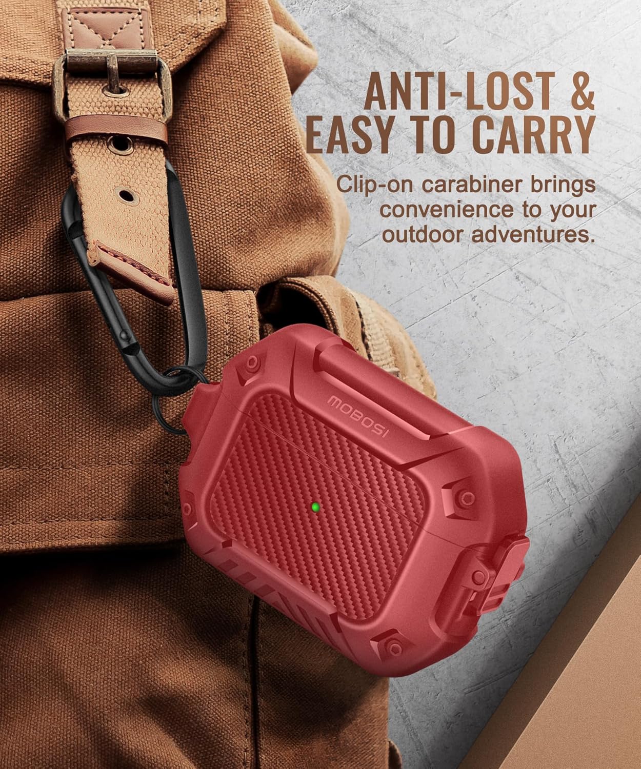 MOBOSI for AirPod Pro Case with Cleaner Kit Red