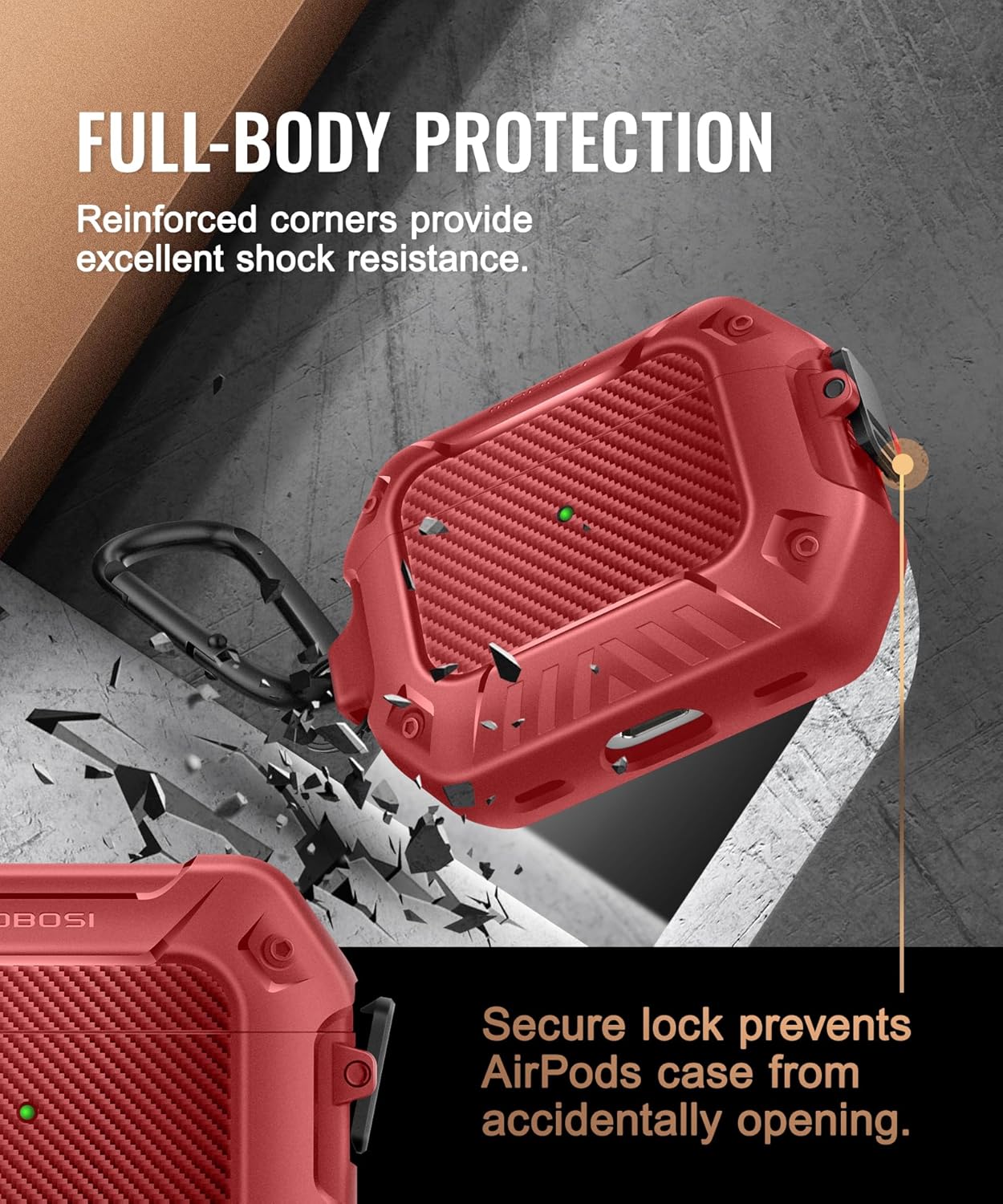 MOBOSI for AirPod Pro Case with Cleaner Kit Red