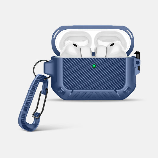 AirPods 3 Protective Case – Durable Shockproof with Lock & Keychain-Midnight Blue