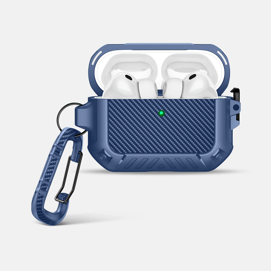 AirPods 3 Protective Case – Durable Shockproof with Lock & Keychain-Midnight Blue