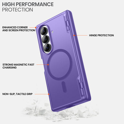 Galaxy Z Fold 7 MagSafe Case with Privacy Screen & Hinge Protection - Purple