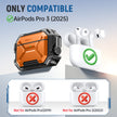 AirPods Pro 3 Case – IP68 Waterproof & Shockproof with MagSafe and Secure Lock-Orange