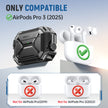 AirPods Pro 3 Case – IP68 Waterproof & Shockproof with MagSafe and Secure Lock-Black