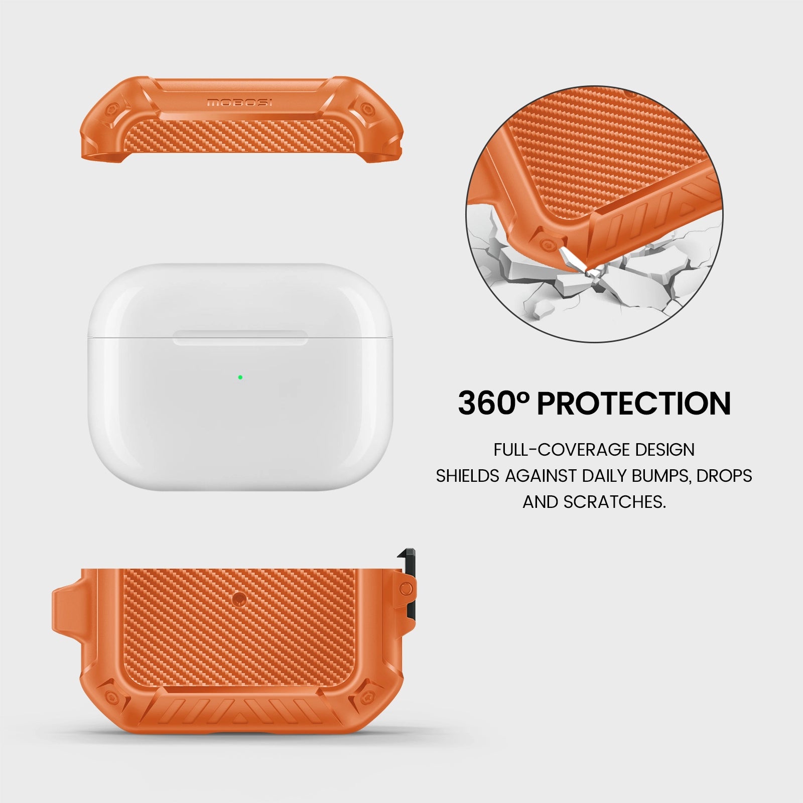AirPods Pro 3 Case with Secure Lock & MagSafe - Orange