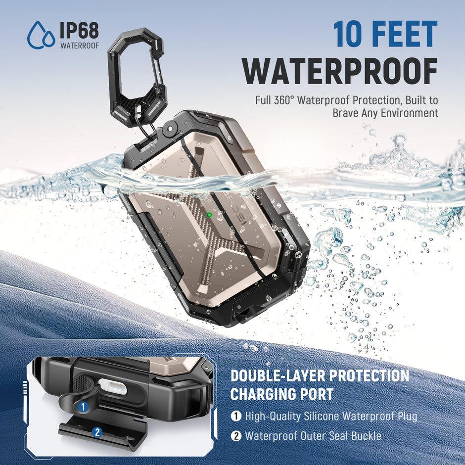 AirPods Pro 3 Case – IP68 Waterproof & Shockproof with MagSafe and Secure Lock-Beige