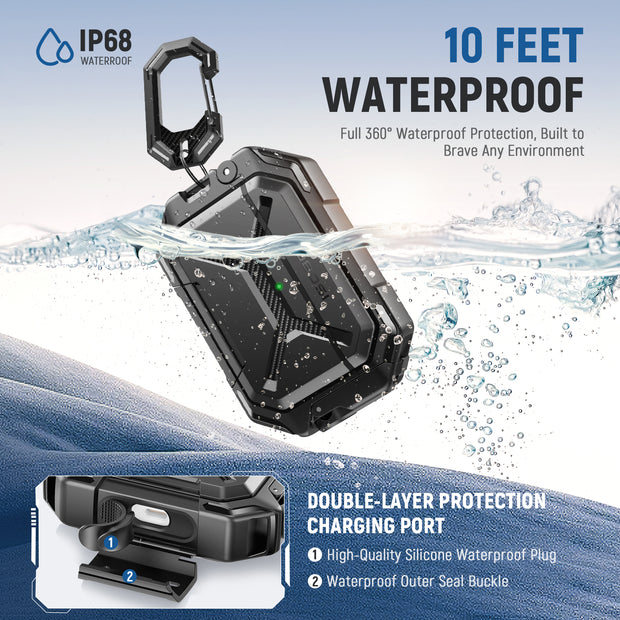 AirPods Pro 3 Case – IP68 Waterproof & Shockproof with MagSafe and Secure Lock-Black