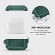 AirPods 3 Case with Lock & Keychain – Durable Shockproof Protection-Midnight Green