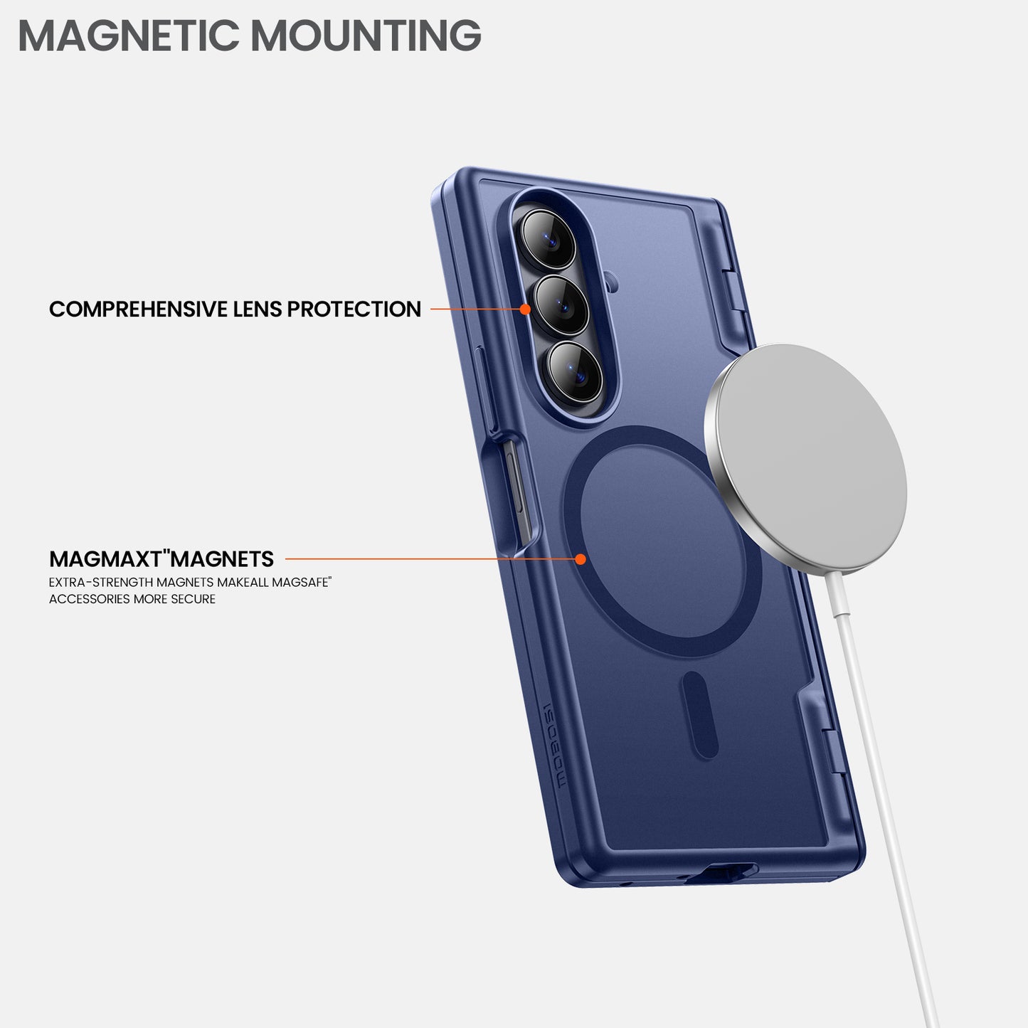 Galaxy Z Fold 7 MagSafe Case with Privacy Screen & Hinge Protection - Blue