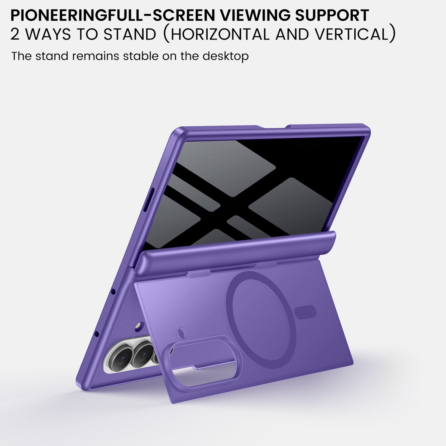 Galaxy Z Fold 7 MagSafe Case with Privacy Screen & Hinge Protection - Purple