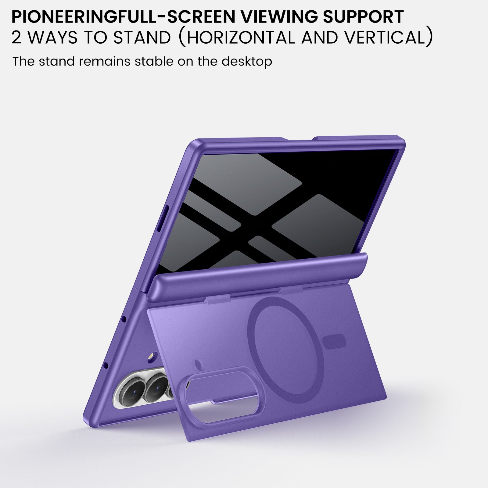 Galaxy Z Fold 7 MagSafe Case with Privacy Screen & Hinge Protection - Purple