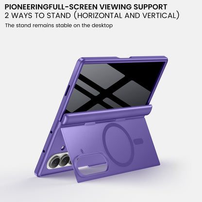 Galaxy Z Fold 7 MagSafe Case with Privacy Screen & Hinge Protection - Purple