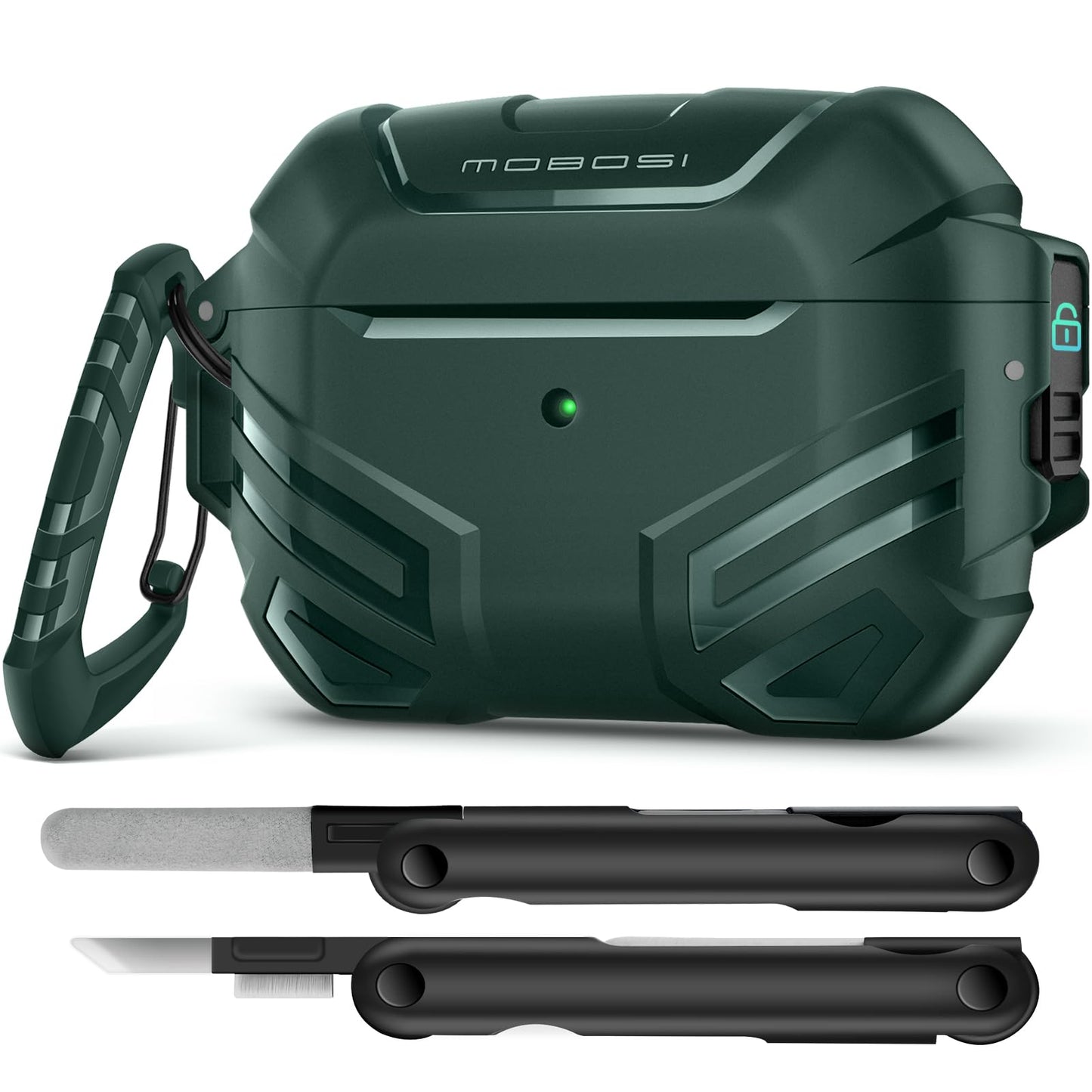 AirPods Pro 2 Case – Shockproof Protective Cover with Lock, Keychain & Cleaner Kit