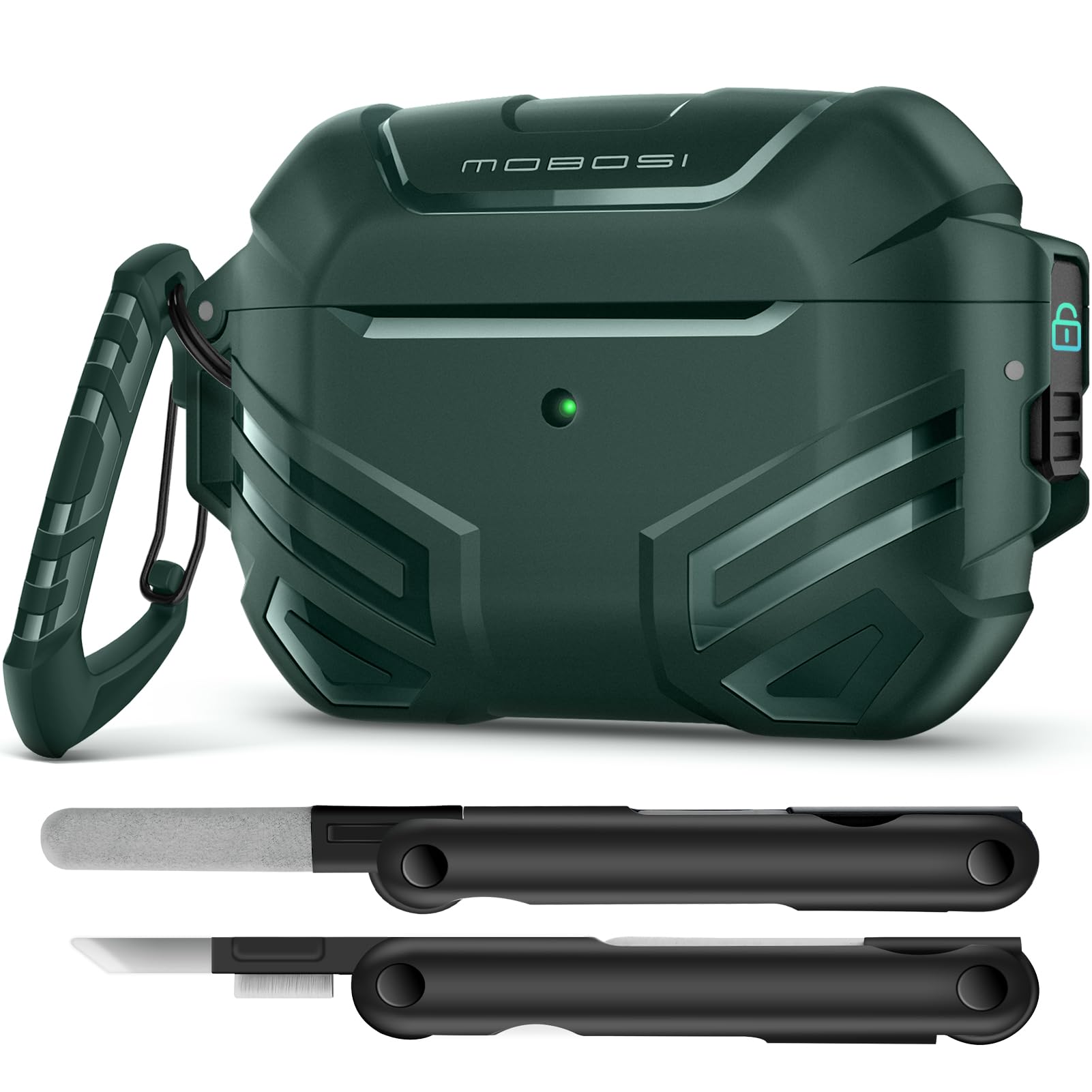 AirPods Pro 2 Case – Shockproof Protective Cover with Lock, Keychain & Cleaner Kit