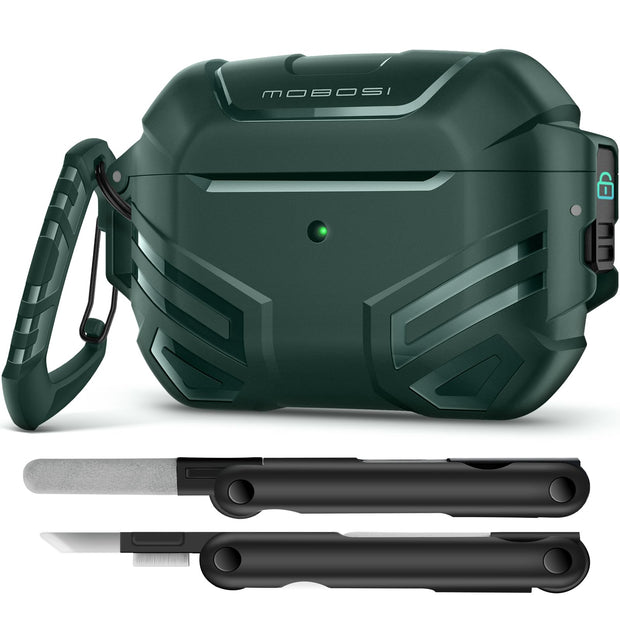 AirPods Pro 2 Case – Shockproof Protective Cover with Lock, Keychain & Cleaner Kit