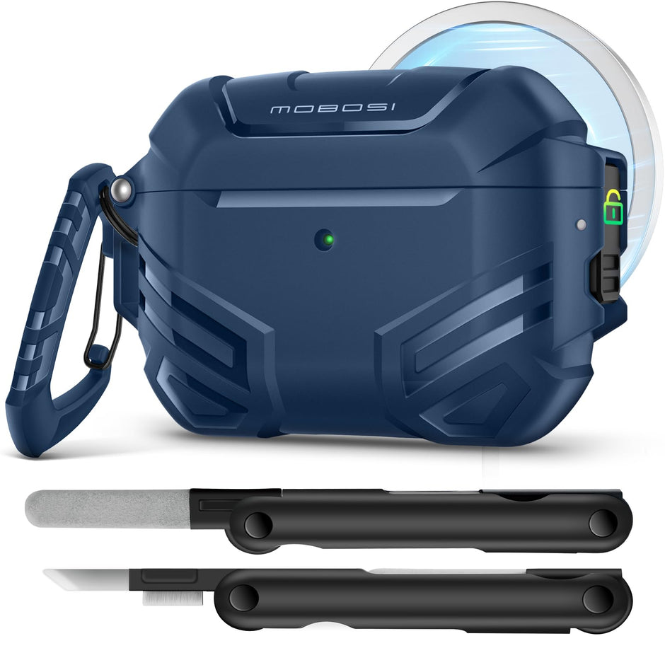 AirPods Pro 2 Case – Shockproof Protective Cover with Lock, Keychain & Cleaner Kit