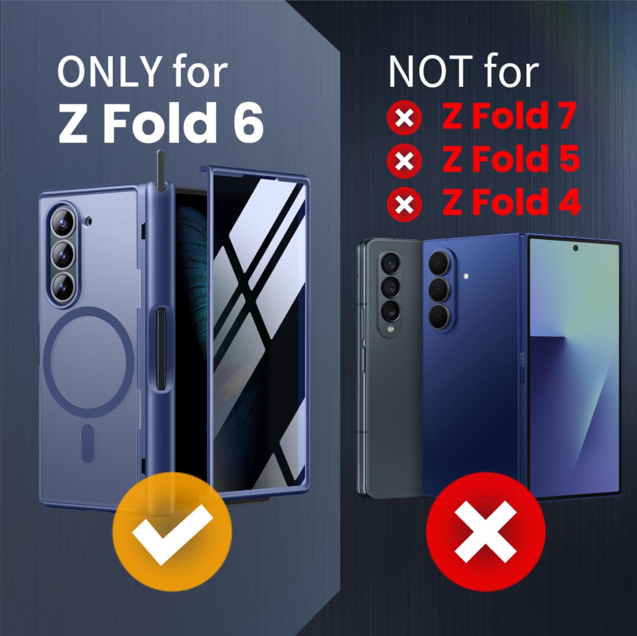 Galaxy Z Fold 6 Case – Full Protection with Privacy Screen, MagSafe & Built-in Kickstand