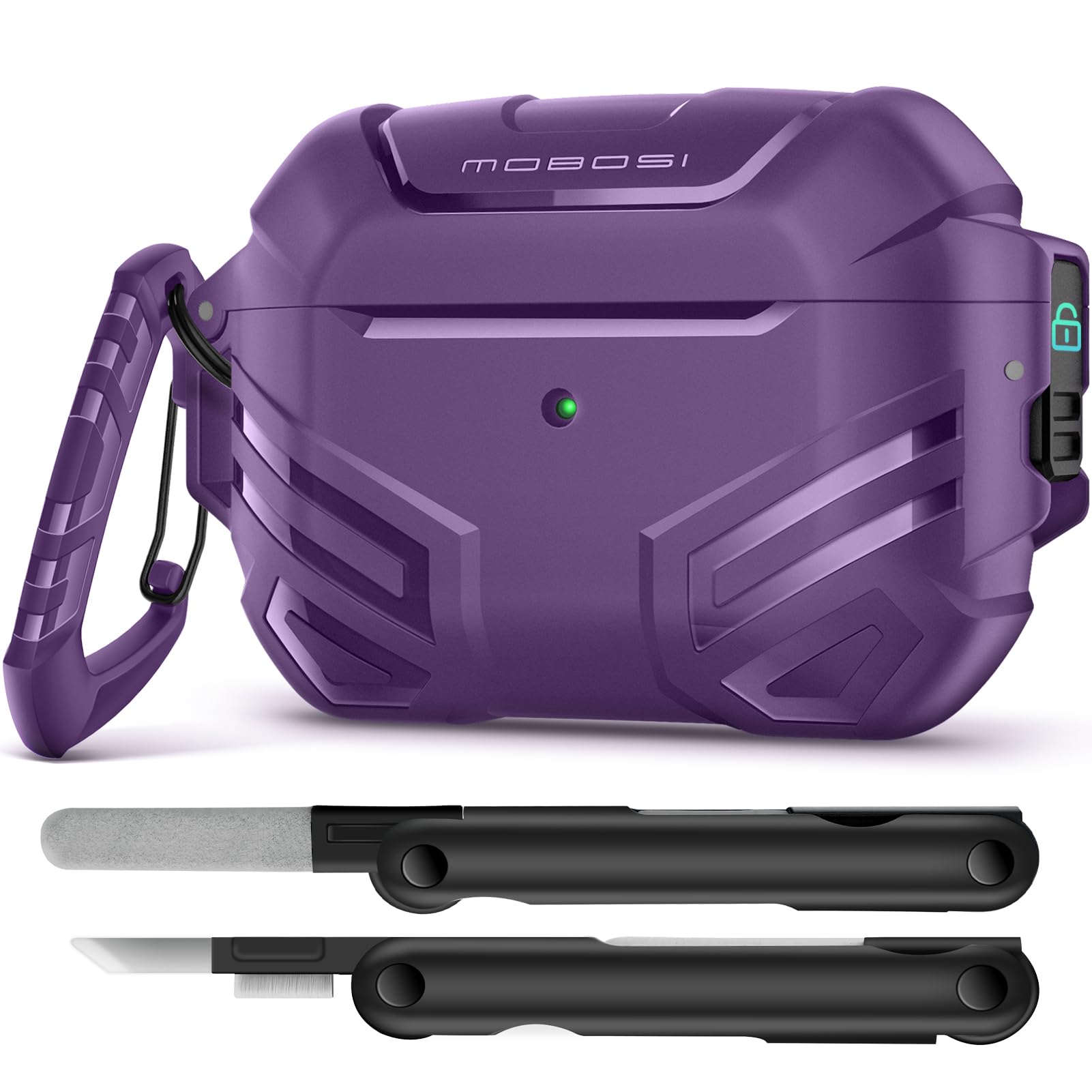AirPods Pro 2 Case – Shockproof Protective Cover with Lock, Keychain & Cleaner Kit