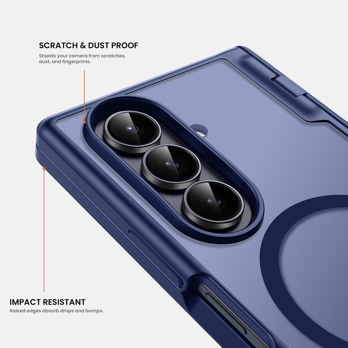 Galaxy Z Fold 7 MagSafe Case with Privacy Screen & Hinge Protection - Blue