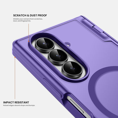Galaxy Z Fold 7 MagSafe Case with Privacy Screen & Hinge Protection - Purple