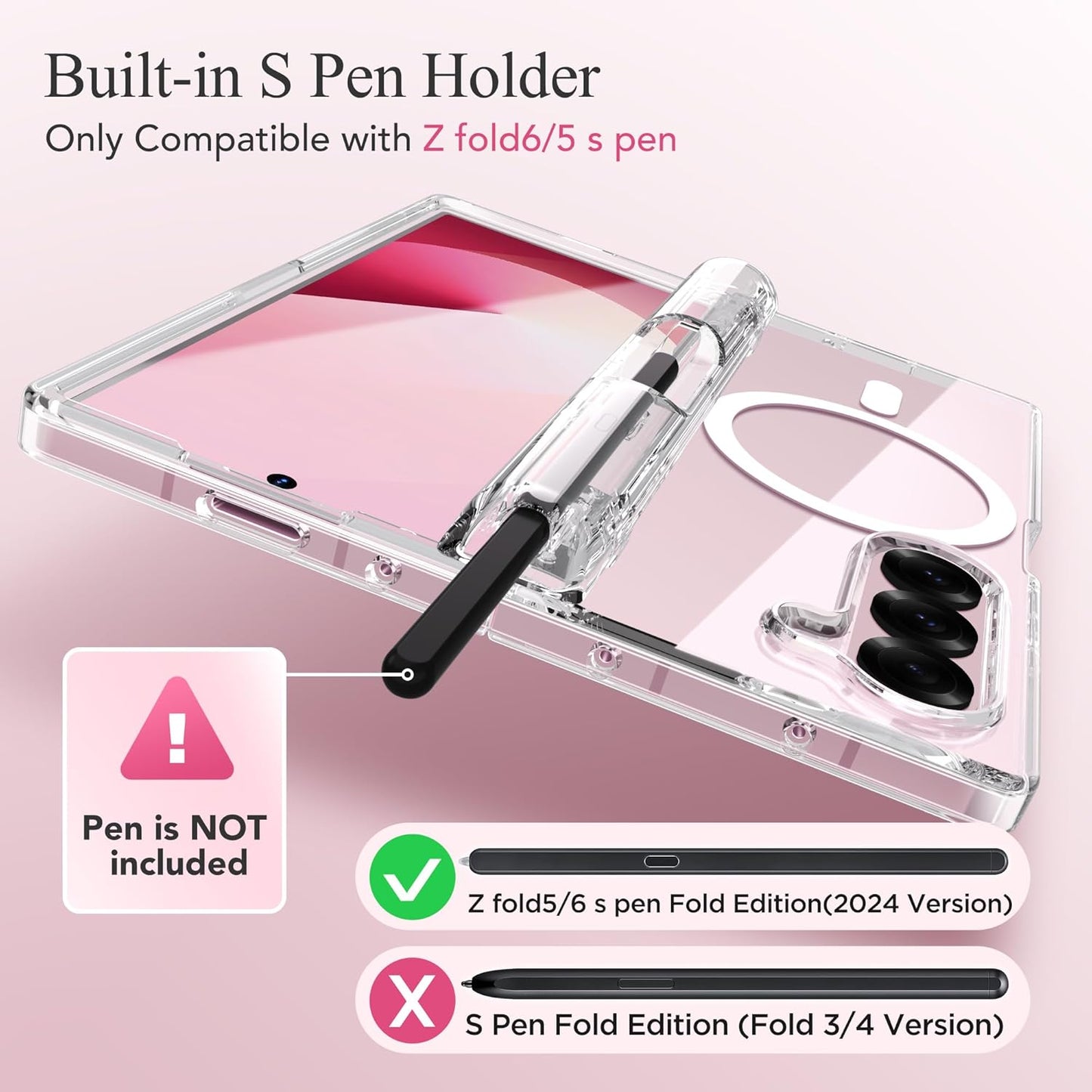 MOBOSI Magnetic Z Fold 6 Case with S Pen Holder