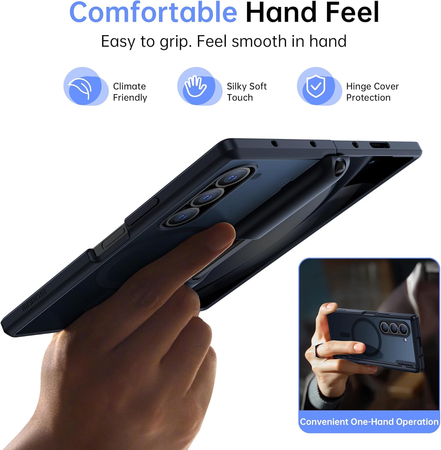 MOBOSI Z Fold 6 Case with Anti-Peep Front Screen Protector