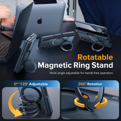MOBOSI Upgraded 360° Spin Magnetic Ring Stand for Z Fold 6 Case with S Pen Slot