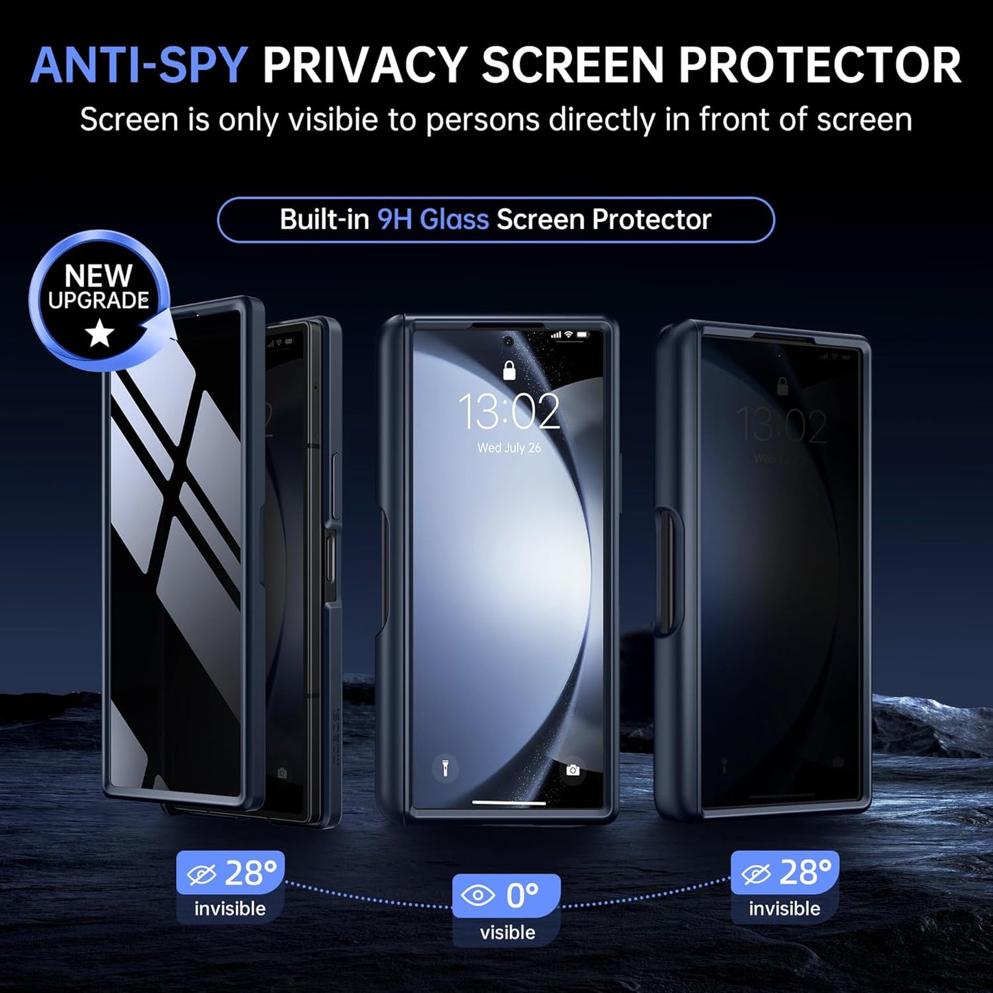 MOBOSI Z Fold 6 Case with Anti-Peep Front Screen Protector