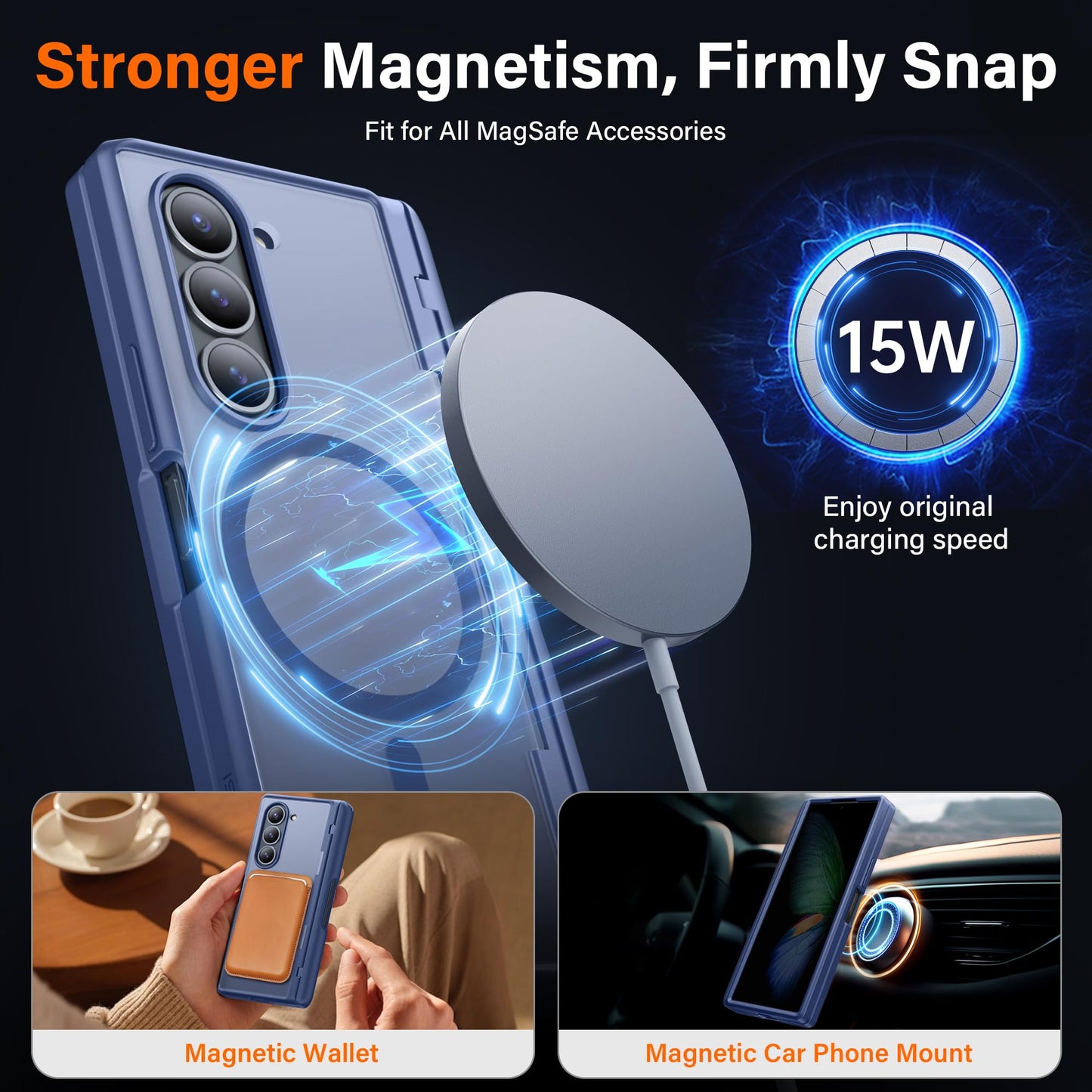 Galaxy Z Fold 6 Case – Full Protection with Privacy Screen, MagSafe & Built-in Kickstand