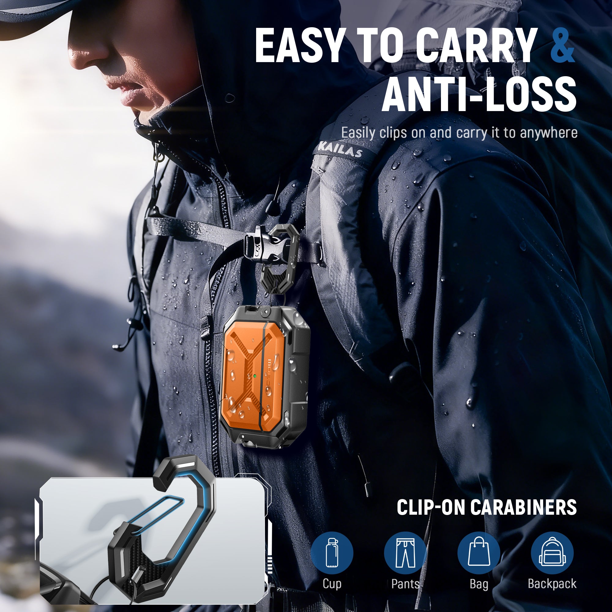 AirPods Pro 3 Case – IP68 Waterproof & Shockproof with MagSafe and Secure Lock-Orange