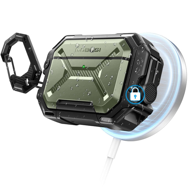 AirPods Pro 3 Case – IP68 Waterproof & Shockproof with MagSafe and Secure Lock-Black