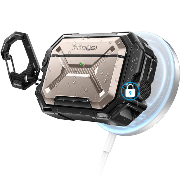 AirPods Pro 3 Case – IP68 Waterproof & Shockproof with MagSafe and Secure Lock-Black