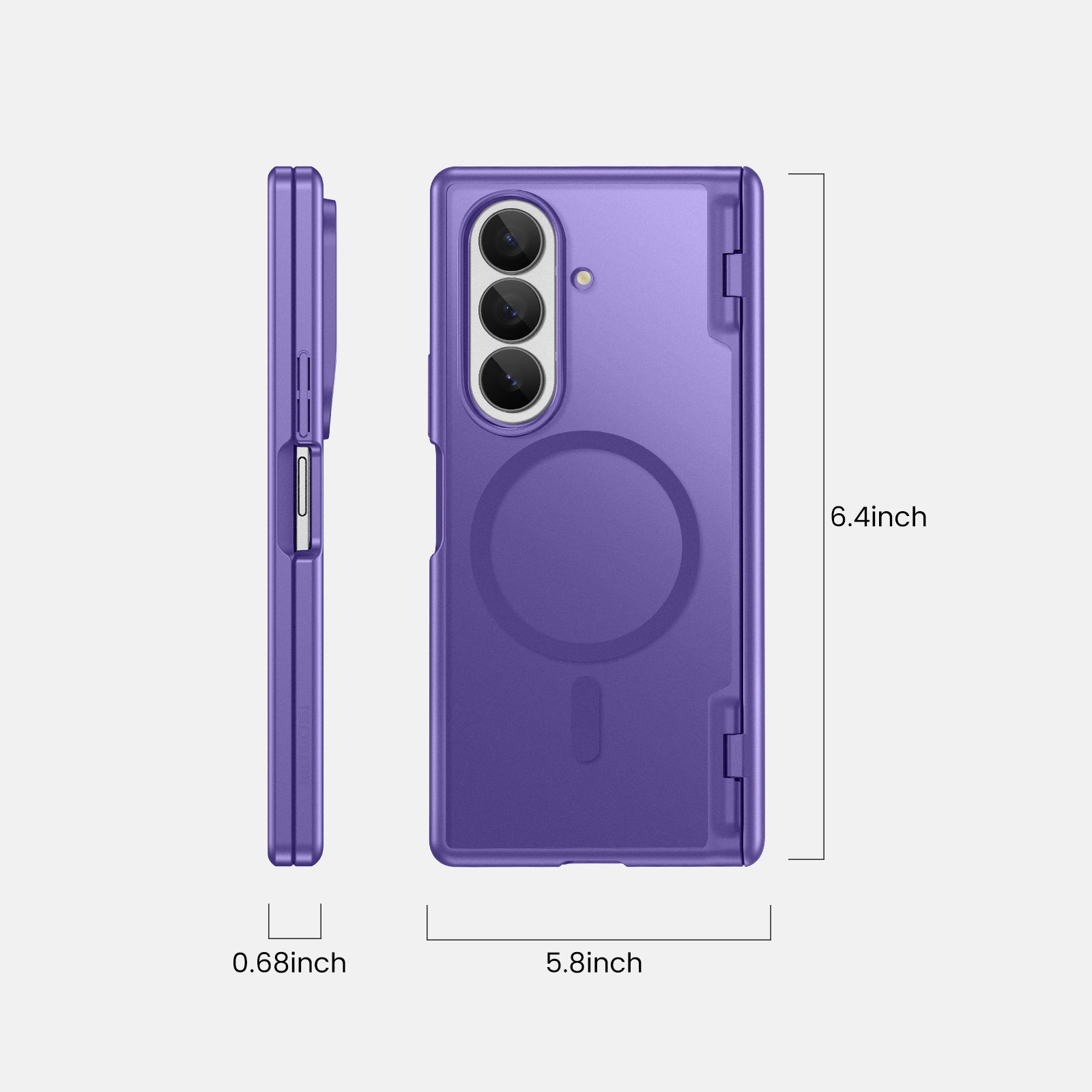 Galaxy Z Fold 7 MagSafe Case with Privacy Screen & Hinge Protection - Purple