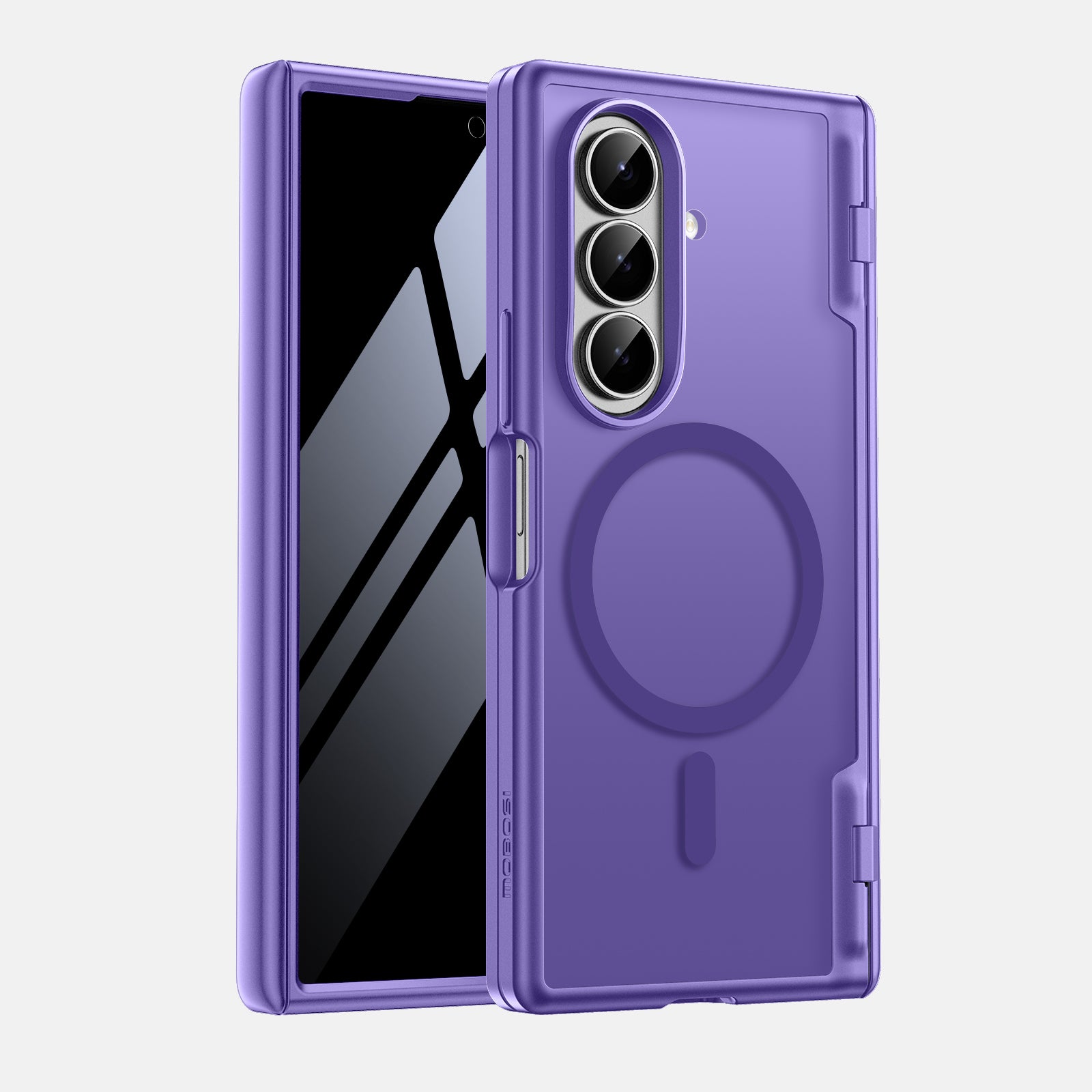 Galaxy Z Fold 7 MagSafe Case with Privacy Screen & Hinge Protection - Purple