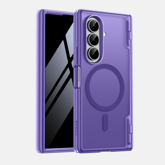 Galaxy Z Fold 7 MagSafe Case with Privacy Screen & Hinge Protection - Purple