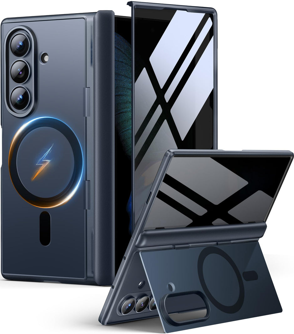 Galaxy Z Fold 8 MagSafe Case with Privacy Screen, Hinge Protection & Landscape Kickstand - Black