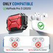 AirPods Pro 3 Case – IP68 Waterproof & Shockproof with MagSafe and Secure Lock-Red