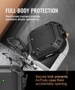 AirPods 4 Case Cover, Shockproof Hard Shell with Lock, Keychain & Cleaner Kit-Black