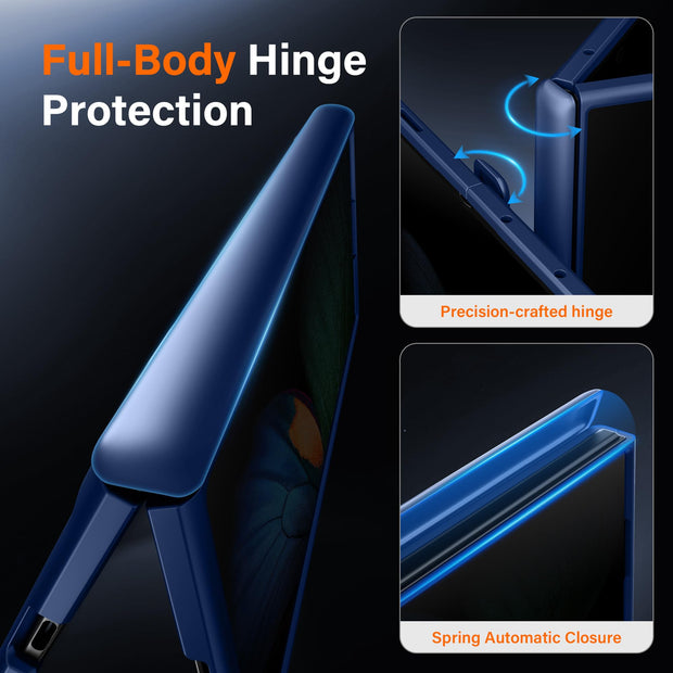 Galaxy Z Fold 8 MagSafe Case with Privacy Screen, Hinge Protection & Landscape Kickstand - Blue
