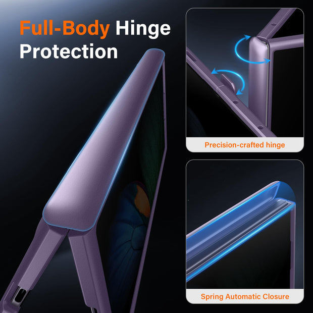 Galaxy Z Fold 8 MagSafe Case with Privacy Screen, Hinge Protection & Landscape Kickstand - Smoky Purple