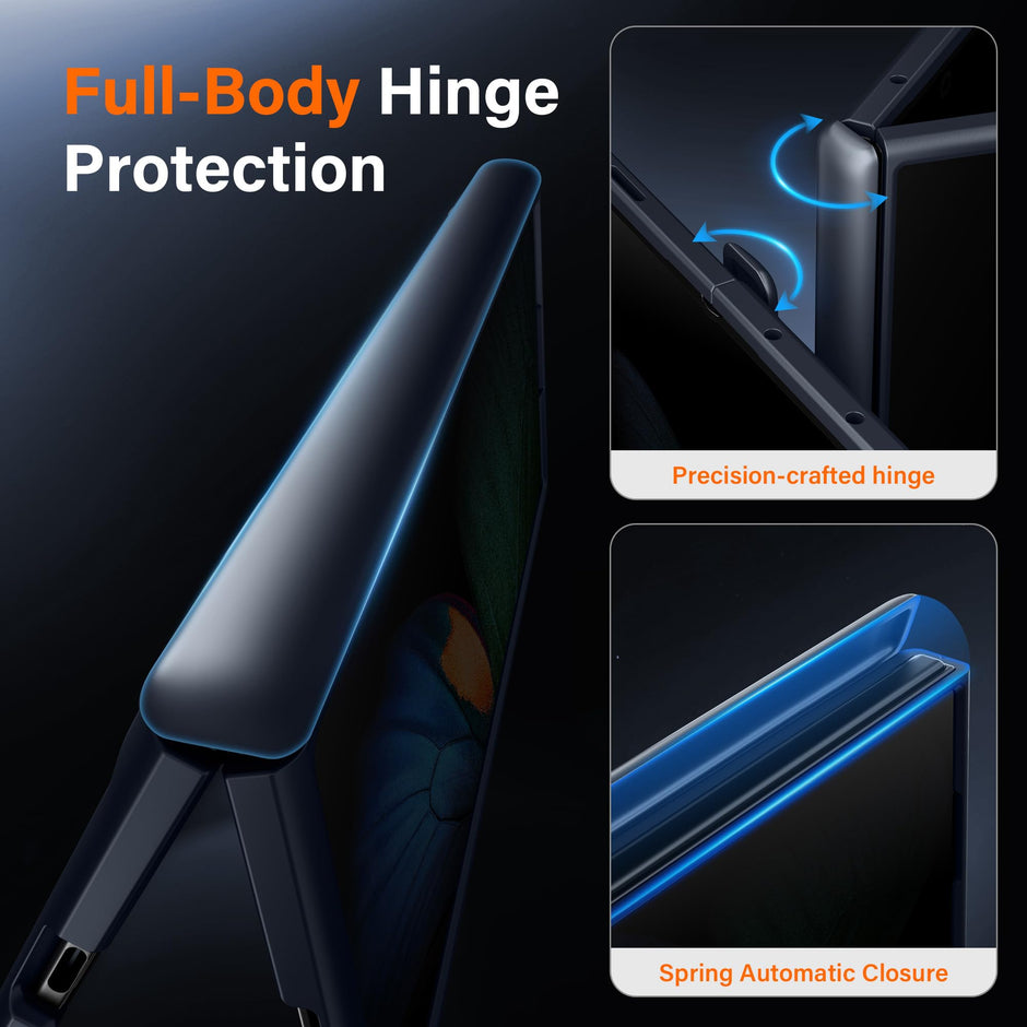 Galaxy Z Fold 8 MagSafe Case with Privacy Screen, Hinge Protection & Landscape Kickstand - Black