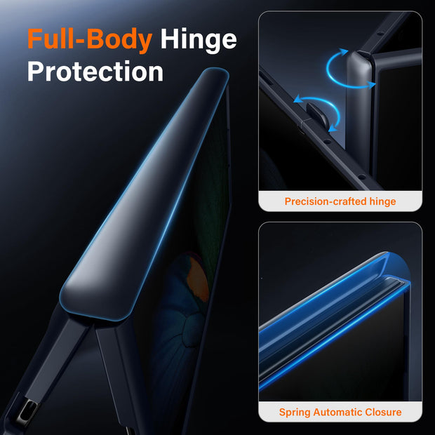 Galaxy Z Fold 8 MagSafe Case with Privacy Screen, Hinge Protection & Landscape Kickstand - Black