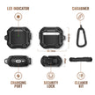 AirPods 4 Case Cover, Shockproof Hard Shell with Lock, Keychain & Cleaner Kit-Black